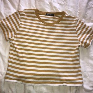 Yellow and white striped brandy Melville top